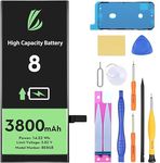 LL TRADER Battery for iPhone 8, 3800mAh High Capacity Lithium-ION Battery with All Repair Tools