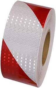 Nastro Riflettente Adesivo, Nastro Catarifrangente Adesivo 20m x 5cm Cartelli Stradali Nastro Sicurezza Warning Strisce Rosso Bianco Adesivo Nastro