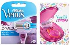 Gillette Venus Snap Hair Remover for Smooth Skin - Women Razor & Breeze Hair Removal Razor Blades/Refills/Cartridges for Women - 2 Pieces (Avocado Oils & Body Butter)