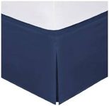 Fancy Collection Easy Care Bed Skirt Pleated Microfiber 14 inch Drop Bed Skirt Solid New (Navy Blue, Twin)