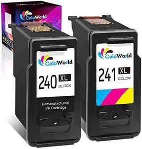 ColoWorld Remanufactured Ink Cartridge Replacement for Canon PG-240XL CL-241XL for Pixma MG3620 MG3600 MX452 MG2120 MG3520 MX472 MG3220 MX432 MG2220 MX512 MG3122 MG3222 Printer (1 Black, 1 Color)