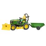 John Deere X949 Mowing Tractor with Trailer and Figure