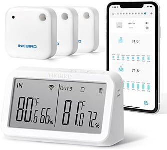 INKBIRD WIFI Thermometer Hygrometer Combo, Indoor 3 Pcs IBS-TH2 Bluetooth Temperature Humidity Sensors with IBS-M2 WiFi Gateway, Support 9 Channel for Baby Room, Home, Reptile, Terrarium, Greenhouse