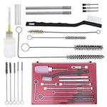 TCP Global Professional 23 Piece Spray Gun Cleaning Kit with Case, Complete Set to Clean HVLP Paint Guns, Air Tools, Gravity, Detail, Airbrush