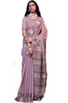 SGF11 Women's Kanjivaram Soft Cotton Linen Silk Saree With Unstitched Blouse Piece (Lavender)