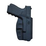 Kydex OWB Holster Fit Glock 19 19x / Glock 23 25 32 / Glock 17 22 31 Glock 26 27 30s (Gen 1-5) CZ P10 Pistol Case Waistband Outside Carry 1.5-2 Inch Belt Clip - Adjust Height Angle - Entrance Widening (Black, Right Hand Draw)