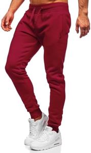 BOLF Hombre Pantalón Deportivo Pantalones De Chándal Jogger Pantalones Holgados de Deporte Running Entrenamiento Fitness Jogging Slim fit Estilo Urbano XW01 Rojo Burdeos M [6F6]