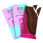 NICKS Keto Chocolate blocks, Dark chocolate almond sea salt no added sugar, gluten free, without palm oil, vegan chocolates (3x75g)