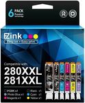 E-Z Ink Compatible Ink Cartridge Replacement for Canon PGI-280XXL CLI-281XXL PGI 280 XXL CLI 281 XXL to use with PIXMA TS8320 TS8220 TS8120 (PGBK, Black, Photo Blue, Cyan, Magenta, Yellow) 6 Pack