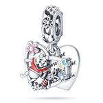 LIGHTDOG 925 Sterling Silver Charms for Bracelets Necklaces Dangle Pendants Beads Charms Fits Pandora Charms Bracelets Jewelry Holidays Gift for Women, Sterling Silver