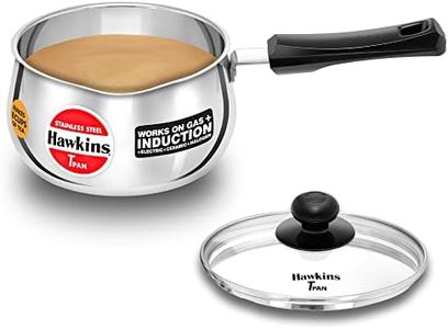 Hawkins Futura Steel Tea Pan with Glass Lid, 2.0 Litre Capactiy, Silver