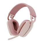 Logitech Zone Vibe 100 Lightweight Wireless Over Ear Headphones with Noise Canceling Microphone, Advanced Multipoint Bluetooth Headset, Works with Teams, Google Meet, Zoom, Mac/PC - Pink