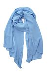 YOUR SMILE for Women Lightweight Breathable Solid Color Soft Chiffon Long Fashion Scarves Sun-proof Shawls Wrap, Baby Blue, 27''x70''