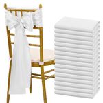 fani 60 PCS White Satin Chair Sashes Bows Universal Chair Cover for Wedding Reception Restaurant Event Decoration Banquet,Party,Hotel Event Decorations (7 x 108 inch)