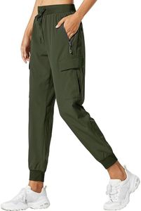 FEEKENFOO Qucik Dry Pants Women Water Resistant Sun Protection UV UPF SPF Hiking Rain Waterproof, Green, XS