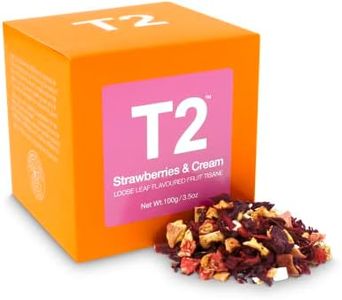 T2 Tea Strawberries and Cream Iced Tea, Loose Leaf Fruit Tea in Gift Cube, 100g