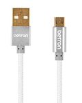 Betron Nylon Braided Reinforced Tangle Free USB to Micro USB Cable with Gold-Plated Connectors (Black)