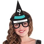 Amscan 9907461 Hallo-ween Friends Game-6x Glasses, 24x Stickers Witch Hat Halloween Guessing Game-2 Pcs, Multicoloured