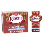 Ribena Strawberry No Added Sugar Cartons - Multipack 6x 250ml | Real Fruit | Rich In Vitamin C | No Artificial Colours or Flavours | Ready to Drink