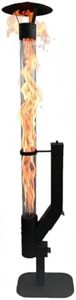 70" Pellet Patio Heater, Outdoor Wood Pellet Fireplace with Mesmerizing Glass Tube Flame, Portable Fire Pit & Rocket Stove for Backyard Gatherings, Patio, Garden, Camping & Outdoor Entertaining