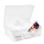 MATANA - 6" x 4" Clear Storage Box Photo Inserts and Scrapbook Storage Crafts and Organiser with 16 Cases and Labels, Over 1000 Photos - Great For Sewing, Garden Seed Supplies