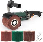 KUIMIT Handheld Metal Burnishing Machine,Electric Sander Polisher for Wood Stainless Steel Polishing,Lock Switch,Auxiliary Handle