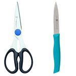 HENCKELS 7-Inch Stainless Steel All-Purpose Kitchen Shear Scissors + ZWILLING Twin Grip Paring Knife (3.5-inch/90 mm)