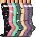 CTHH 7 Pairs Graduated Copper Compression Socks Women & Men Circulation 20-30 mmHg-Best for Running,Nurse,Travel,Cycling