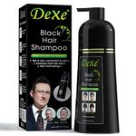 Dexe Black Hair Shampoo 400 ML Instant Hair Darkening Dye for Men Women Black Color - Easy to Use - Lasts 30 Days - Fast Acting Natural Ingredients