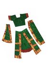 MODERNAZ Green Classical Dance Bharatnatyam Costume for Girls Fancy Dress Competitions/Annual Functions/School Events (10-12 Years) (10-12 years)