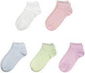 SERISIMPLE Viscose Bamboo School Socks Ankle Super Soft Kids Socks Stretch Cuffs Athletic Socks Odor Resistant Anti-odor 5 Pairs (Medium, Assorted1)