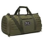 QT&QY 40L Military Tactical Duffle Bag for Men Sport Gym Bag Fitness Tote Travel Duffle Bag Training Workout Bag with Shoe Compartment Football Weekender Bag