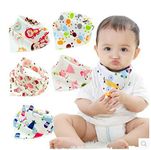 BabyGo Cotton Soft Adjustable Feeding Baby Bandana Bib Apron - Set of 3 (Random color)