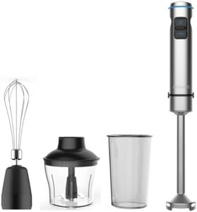 My Wave - Hand Blender - For Liquids and Solids - 1500W Power - Speed Control + Turbo - LED Light - Stainless Steel Stem, Body and Blade - Accessories Included