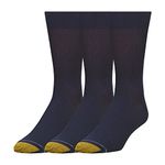 Gold Toe Men's Cotton Metropolitan Dress Sock 3 Pack, Navy, 10-13 (Shoe Size 6-12.5)