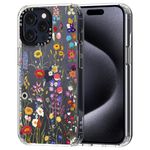 MOSNOVO for iPhone 15 Pro Max Case - Clear Slim Shockproof TPU+PC, [ 6.6 ft Drop Protection/Anti Peel Off ] - Wildflower Meadow