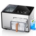 Keenstar Nugget Ice Maker Countertop, 40lbs/24H, Pebble Ice Maker with Soft Chewable Ice, Self Cleaning Sonic Ice Machine, Stainless Steel with Touch Screen, Compact Design for Home Office Bar Party