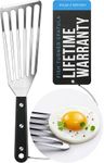 Zulay 12.4” Fish Spatula Stainless Steel - Slotted Fish Turner Spatula with Sloped Head Design - Durable and Lightweight Thin Spatula Metal for Flipping Delicate Food, Fish, Egg, Patties, Fries