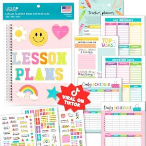 Hadley Designs Teacher Planner 2025-2026 – Lesson Planner Book for Teachers Must Haves, Undated Teacher Planners, Lesson Plan Notebook, Homeschooling Planners, Teachers Appreciation Gifts