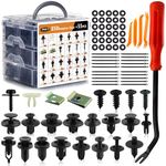 Joonzoie Universal Auto Plastic Fender Clips, 905pcs Push Bumper Fastener Rivet Clips with 24 Popular Sizes, Push Pin Panel Clips Set with 20 Cable Ties & Fastener Remover for GM Ford Toyota Honda