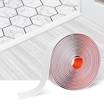 Floor Transition Strip Floor Cover Strips Self Adhesive Flooring Transitions Laminate Floor Strip 2" Wide Vinyl Floor Flat Divider Strip (20Ft, White)