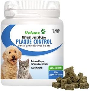 Vetnex Plaque Control Dental Chews (Vegetarian) for Dogs & Cats 100g/100 Chews