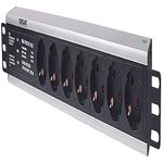 Intellinet 714006 19" 1.5U Rackmount 7-Output Power Distribution Unit (PDU), With Surge Protection, 3 m (10 ft.) Power Cord - German Type