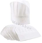 50 Pack Disposable Non-Woven Paper Chef Hats For Kitchen Cooking Chef Caps for Kids, Home, Kitchen