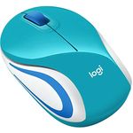 Logitech Wireless Mini Mouse M187 Ultra Portable,1000 DPI Optical Tracking, 3-Buttons, PC/Mac/Laptop - Bright Teal