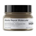 L'Oréal Professionnel Absolut Repair Molecular Rinse-Off Mask, Detangling & Hydrating Hair Mask for Colored Hair & Damaged Hair, Repairs by Reinjecting Peptides Bonder & Amino Acids, 250ml