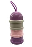 SYGA 3 Layer Cute Bear Portable Baby Food Milk Powder Storage Box Bottle Container_Purple (Design May Very)