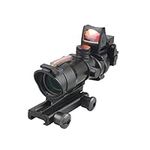 AJDGL Optic Scope 4x32 Scope True Fiber Red Illuminated Crosshair Reticle Scopes with 20mm Rail Mount Holographic Sight