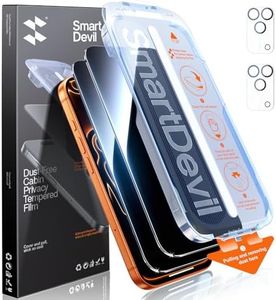 SMARTDEVIL 2+2Pack for iPhone 17 Pro Privacy Screen Protector with Camera Lens Protector,Shatterproof Tempered Glass [True 28°Anti Spy] [9H Hardness] [Automatic Dust-Elimination Install] [Bubble Free]
