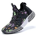 WETIKE Boys Shoes Boys Sneakers Girls Tennis Shoes Athletic Durable Lightweight Non-Slip Running Shoes(Purple Camo,5)